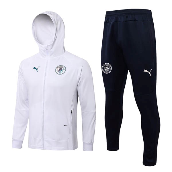 Hoodies Komplett Set Manchester City 2022-23 Weiß